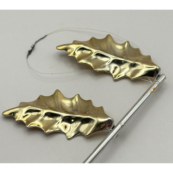 Dept 56 Music Note Bell Christmas Tree Ornament Silver Gold Tone Holly Leaf - Picture 4 of 6